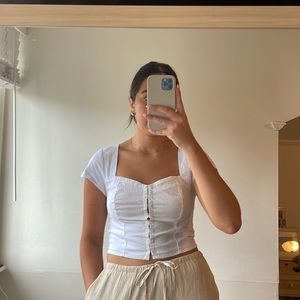 Abercrombie & Fitch White Short Sleeve Top